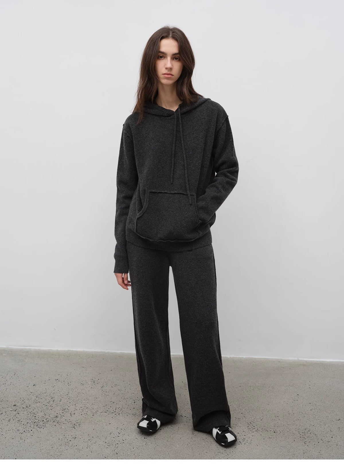 Relaxed Encounter Fine Lambswool Hoodie and Straight-Leg Pants Set