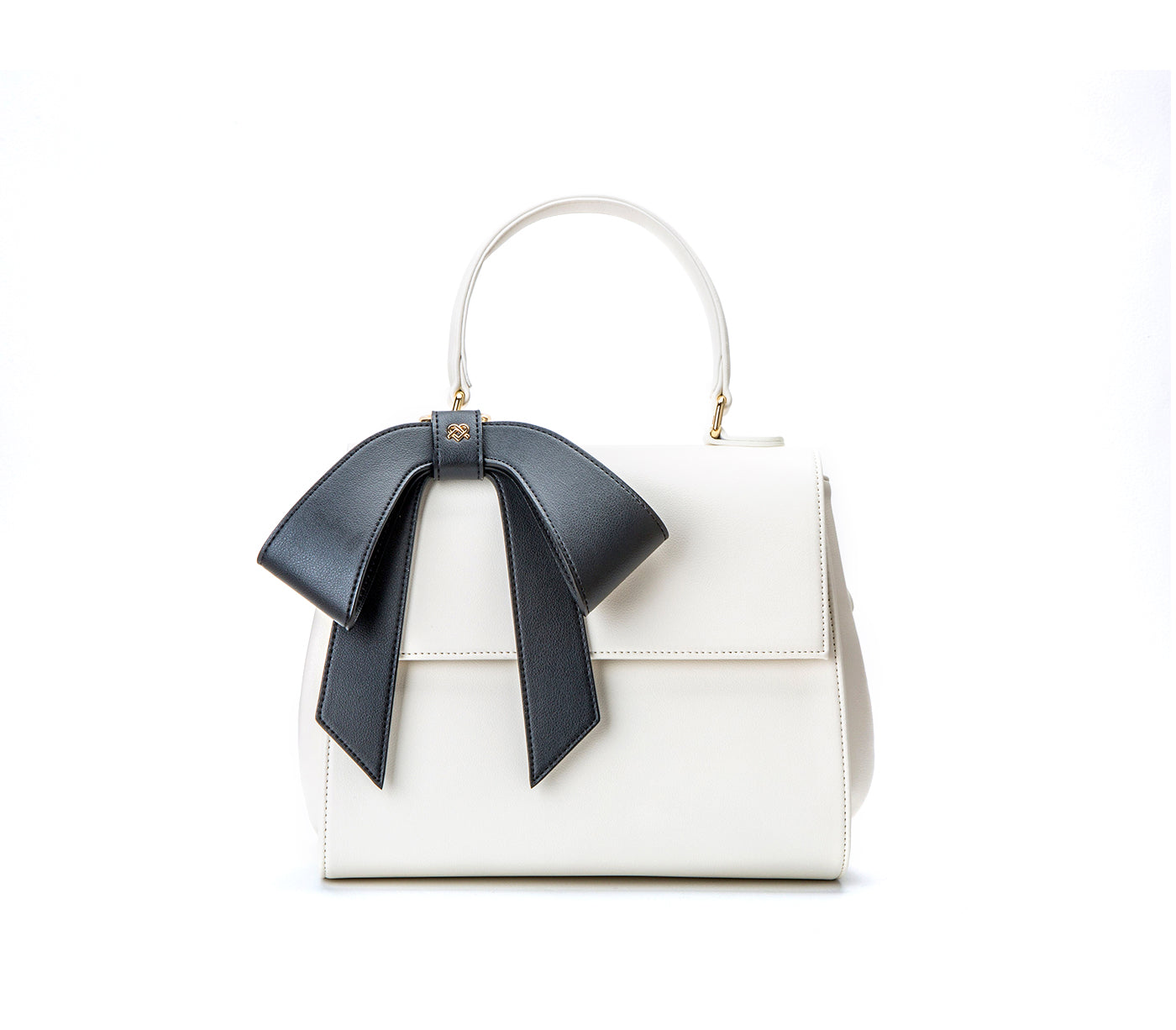 COTTONTAIL - White+Black Vegan Leather Bag | Ethically-Made