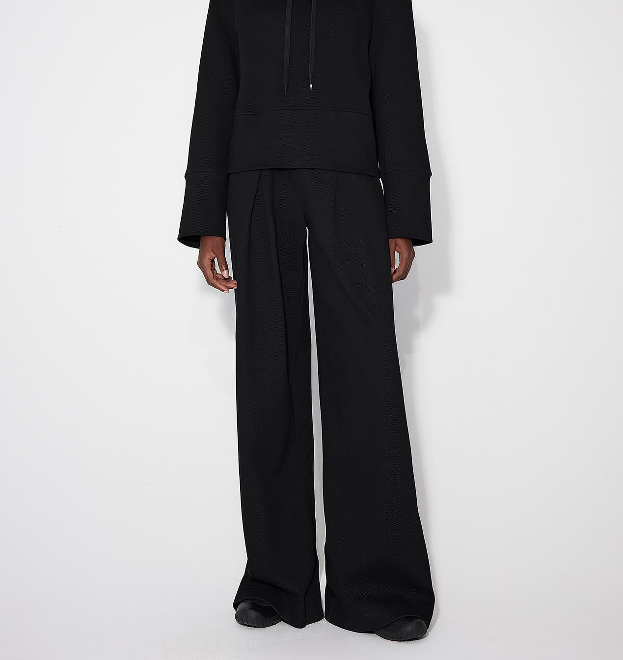 Structured Minimalist Wide Shoulder Hooded Elevated Loungewear Set