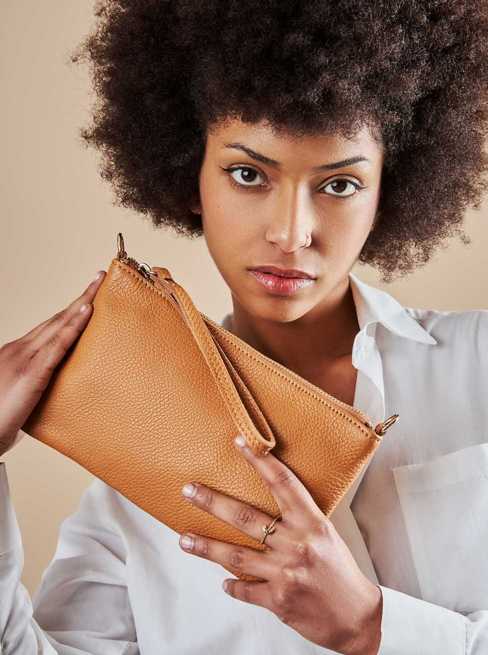 Italian Leather Eleganza Duo-Size Leather Purse