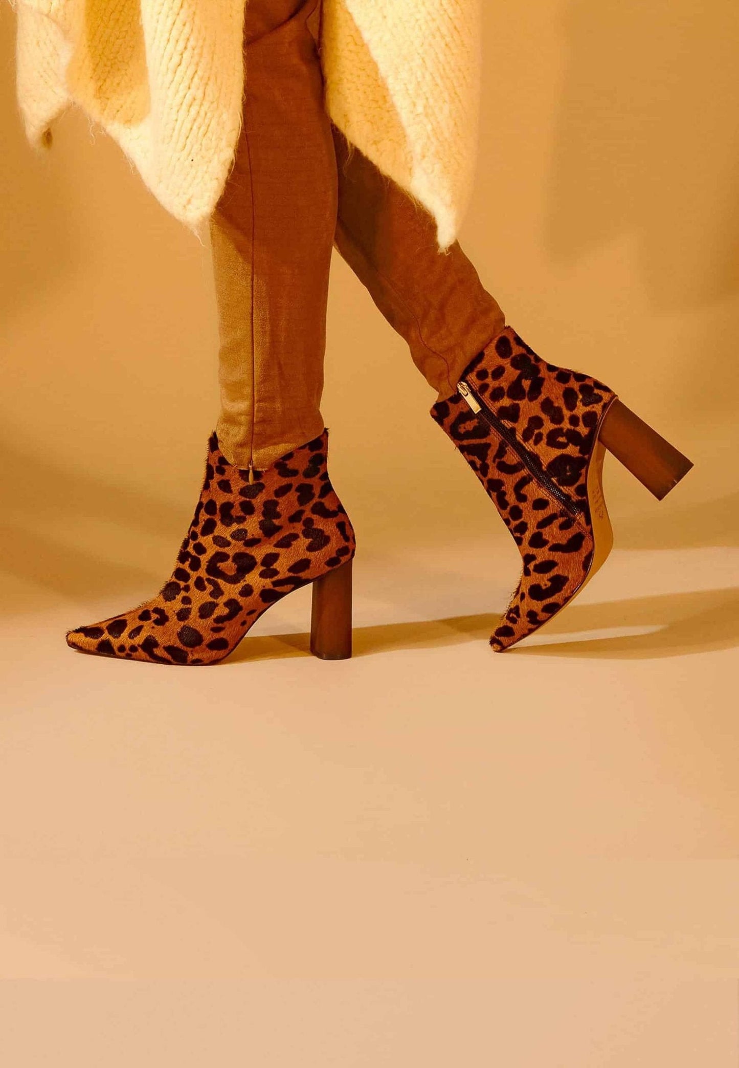 Women's Animal Print Boots - 8.4 Cm Heel