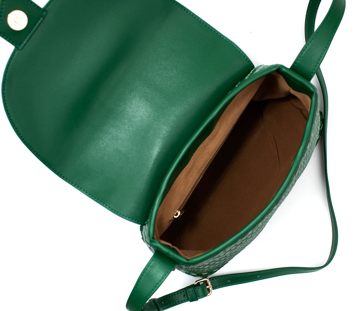 KATE - Green Vegan Basket Weave Bag  | Ethically-Made