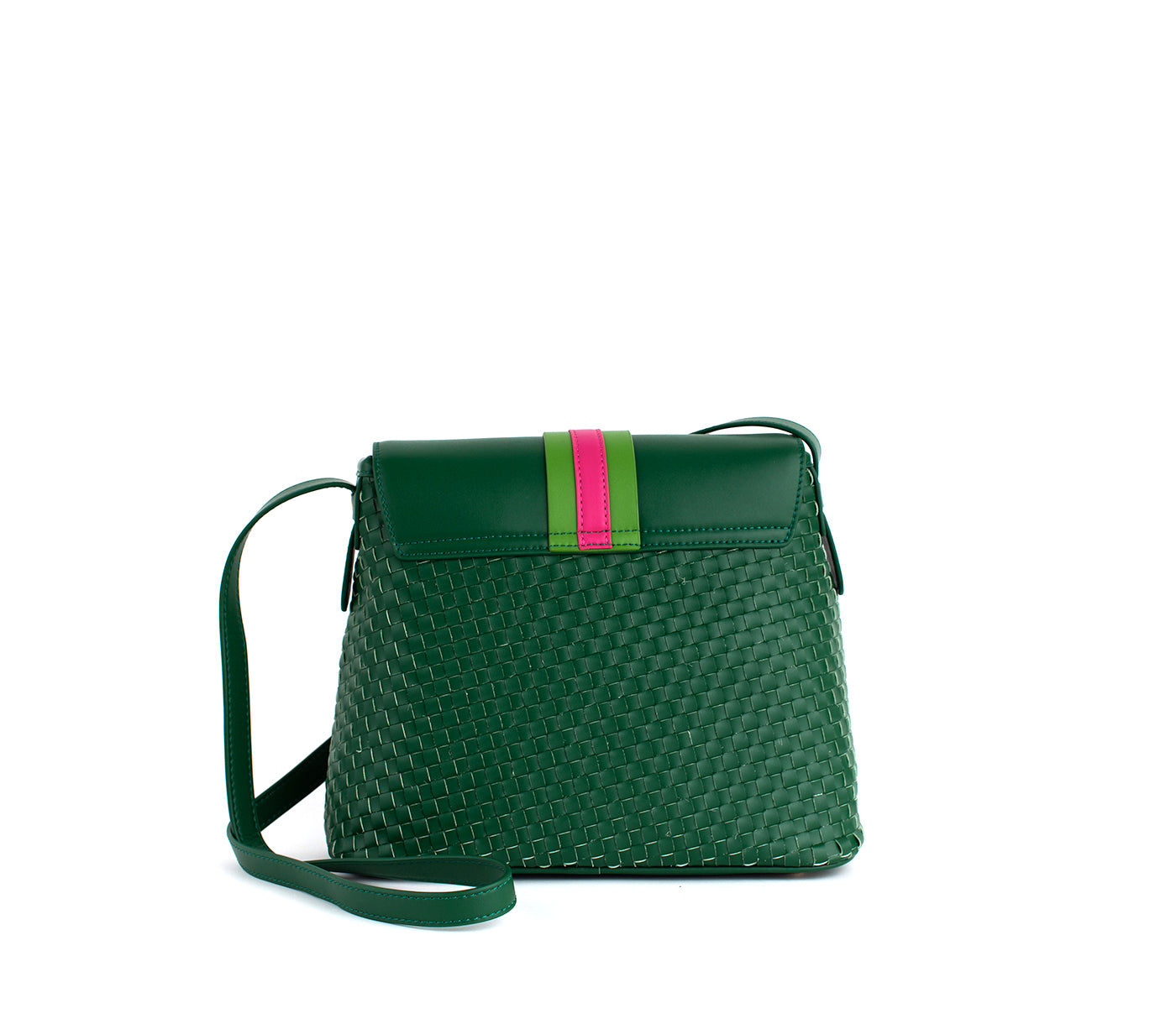 KATE - Green Vegan Basket Weave Bag  | Ethically-Made