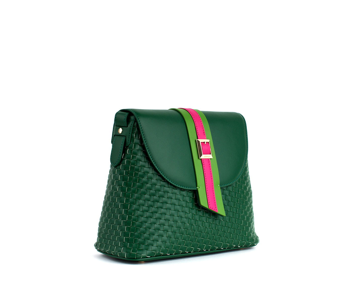 KATE - Green Vegan Basket Weave Bag  | Ethically-Made