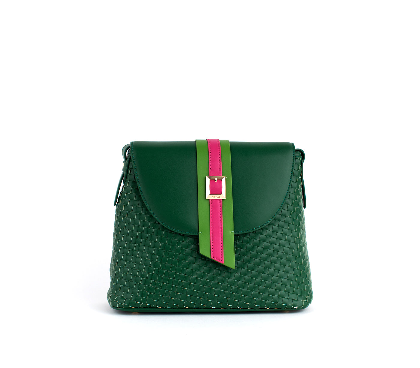 KATE - Green Vegan Basket Weave Bag  | Ethically-Made