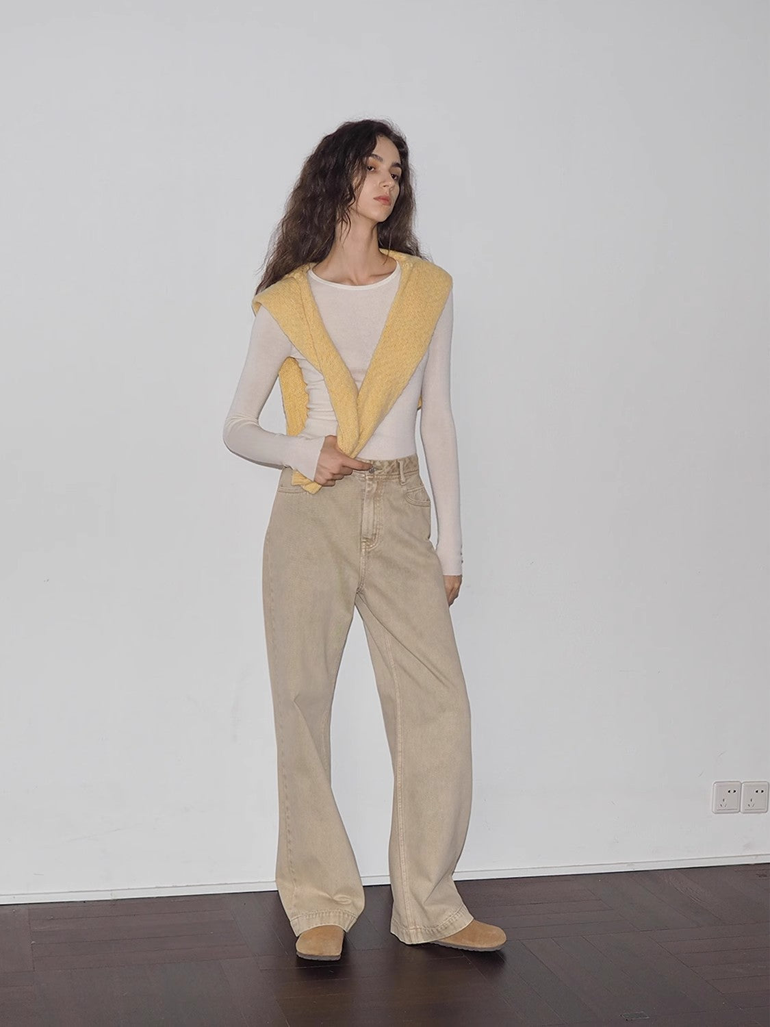 Vintage Washed Straight Leg Denim Trousers