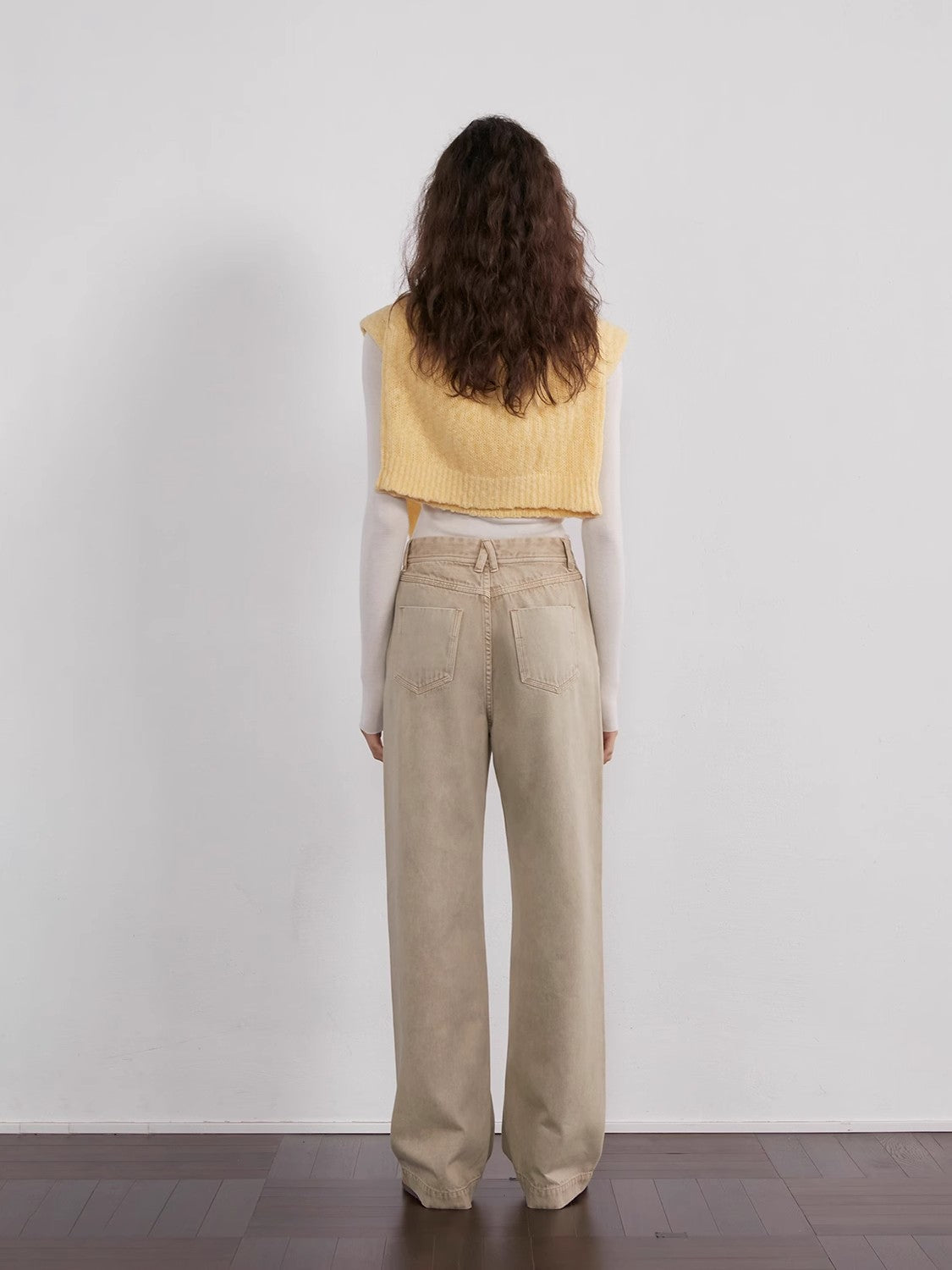Vintage Washed Straight Leg Denim Trousers