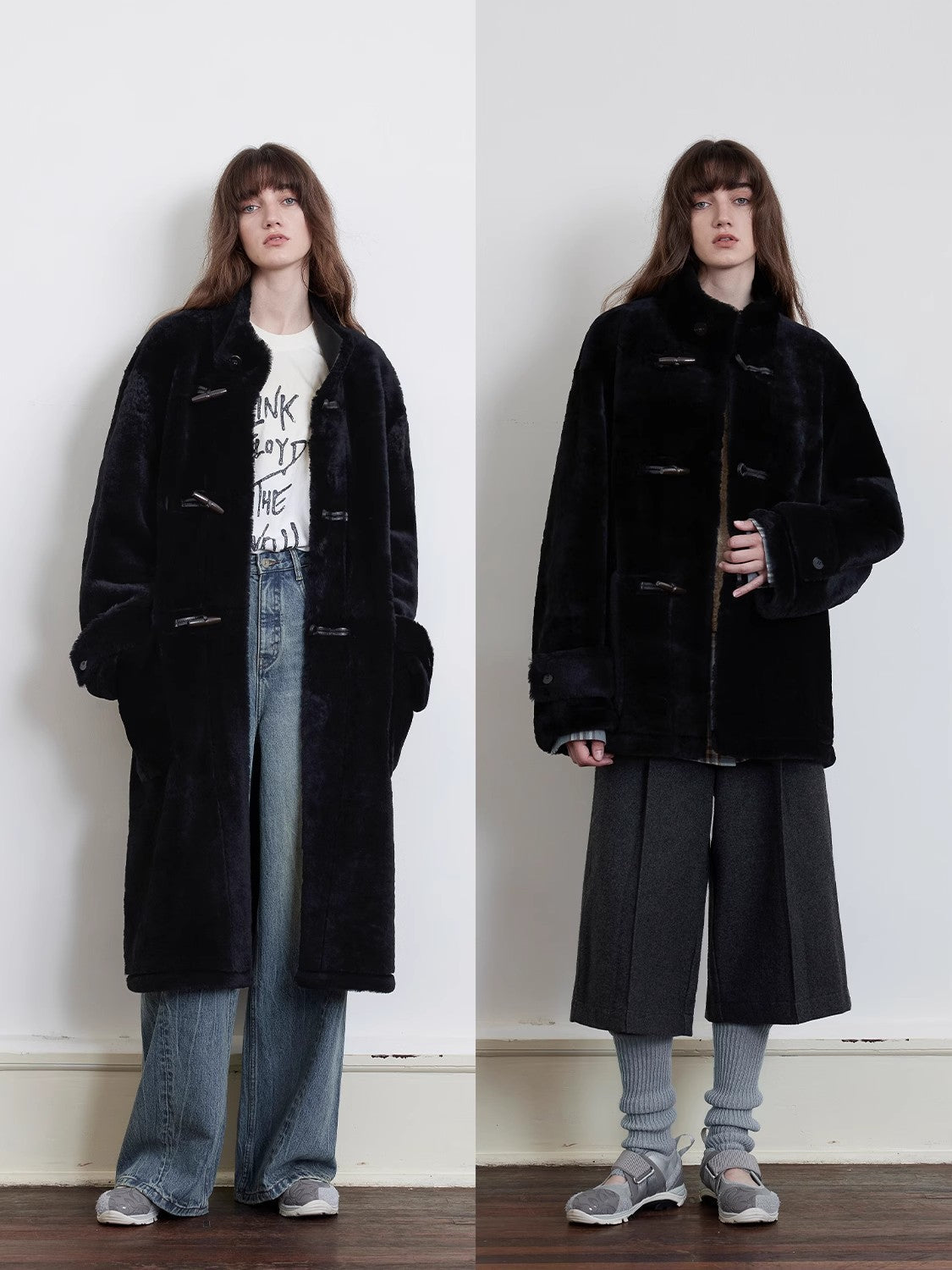 Spanish Velvet and Merino Wool Coat With Standing Collar