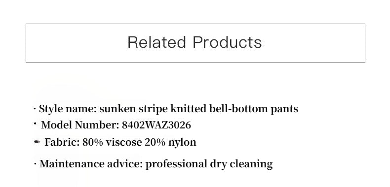 Knitted Bootcut Pinstriped Casual Trousers