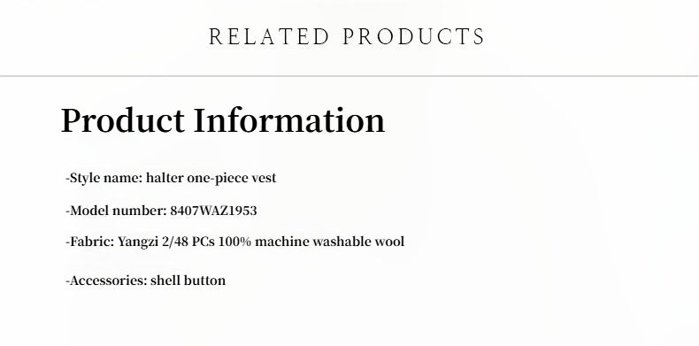 Machine- Washable German Wool Halter Neck Bodysuit