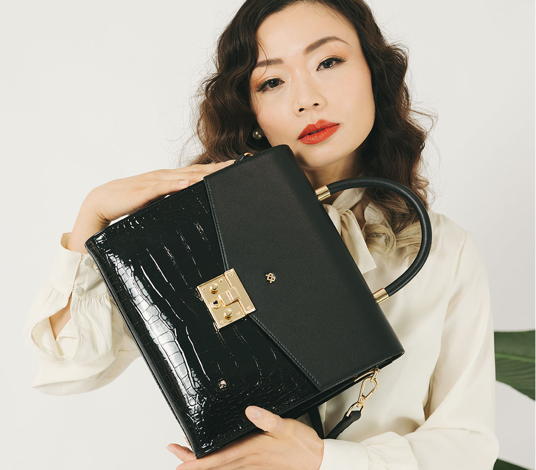 SIMONE - Black Vegan Leather Handbag  | Ethically-Made