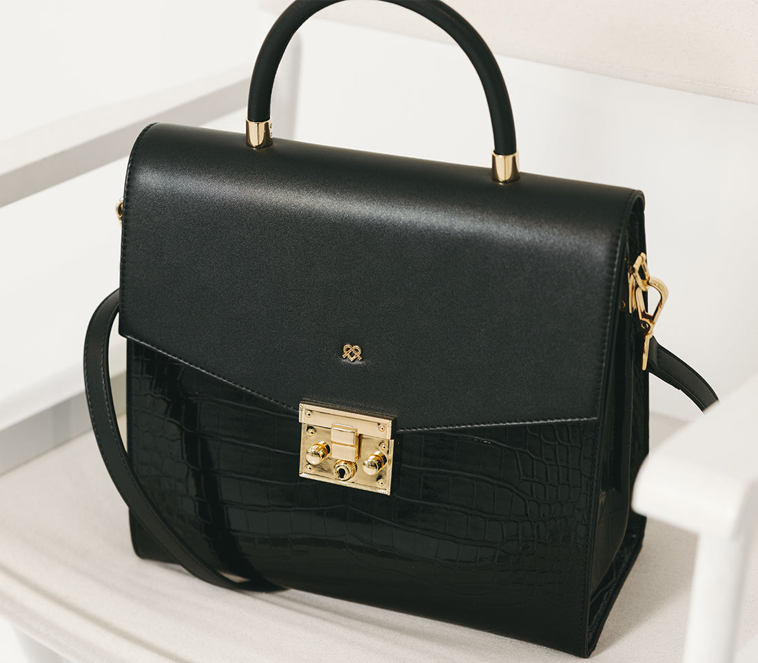 SIMONE - Black Vegan Leather Handbag  | Ethically-Made