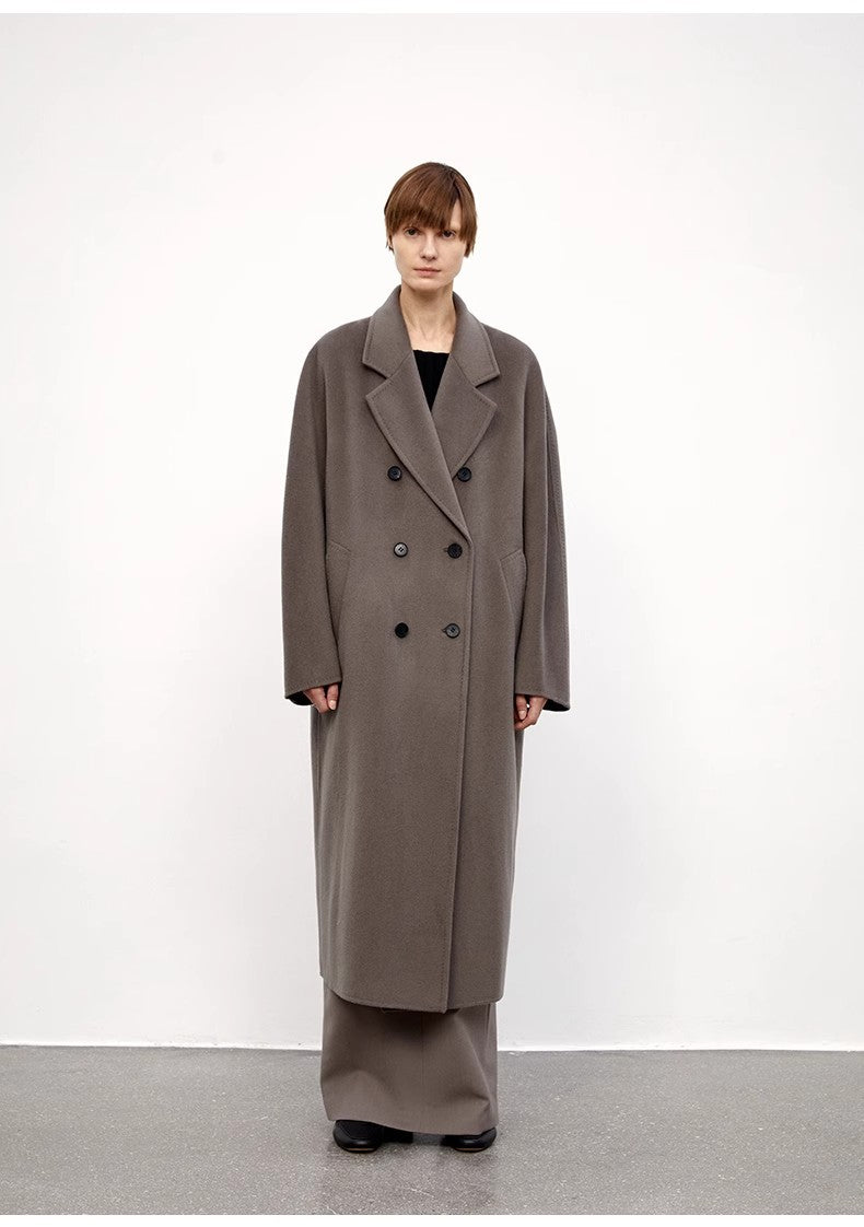 Merino Wool Oversized Double-Breasted Coat
