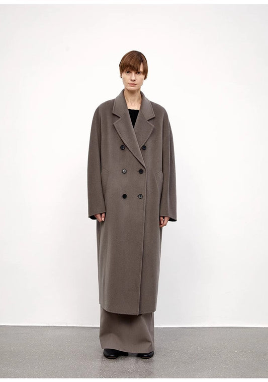 Merino Wool Oversized Double-Breasted Coat
