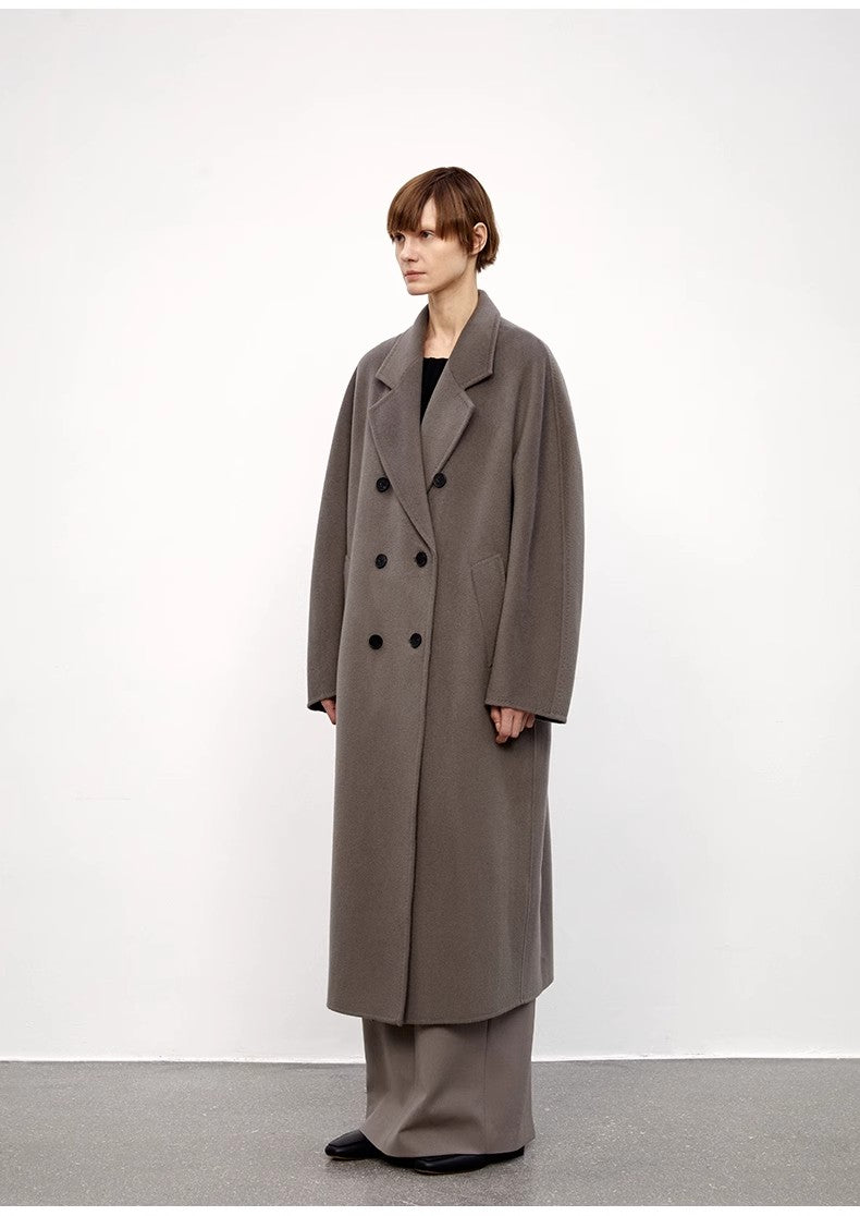 Merino Wool Oversized Double-Breasted Coat