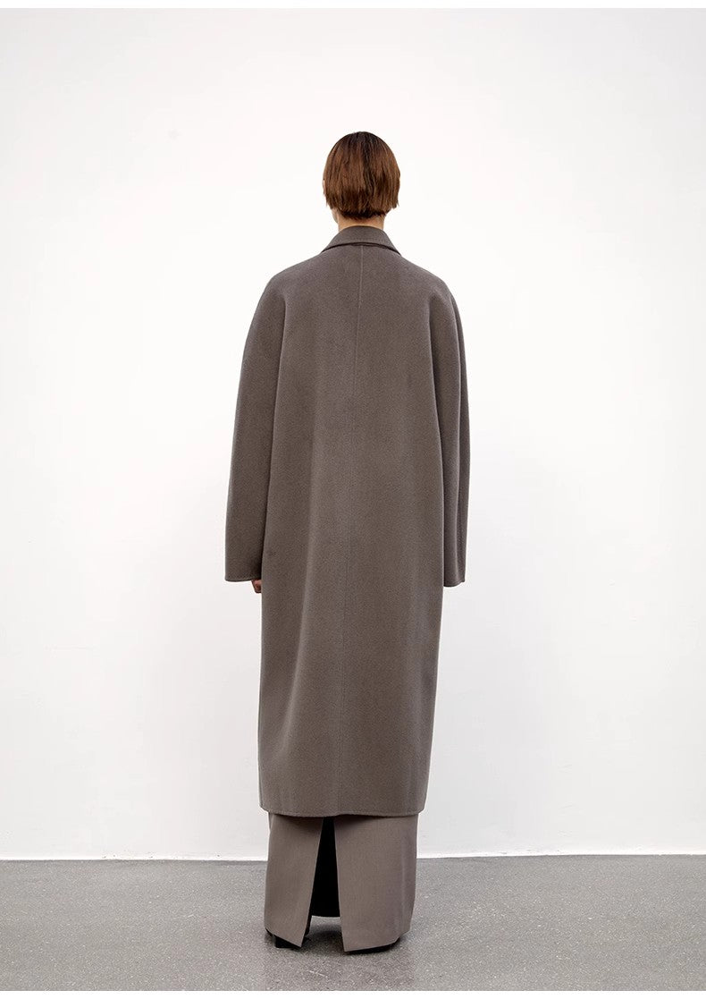 Merino Wool Oversized Double-Breasted Coat