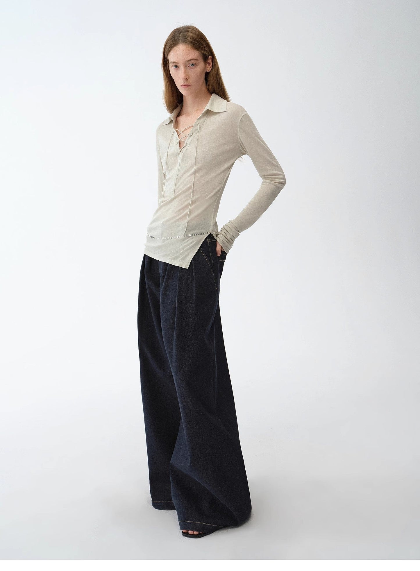Vintage Handmade Wide Leg Trouser-Style Jeans