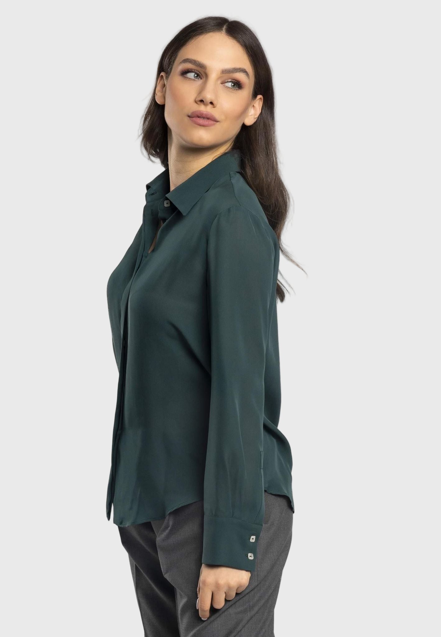 Vera Silk Shirt – Verde Smeraldo