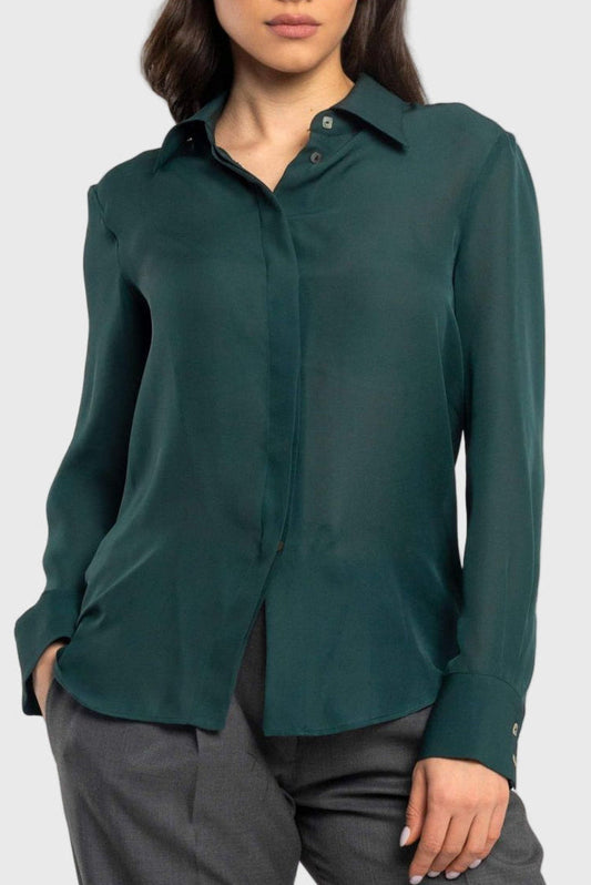 Vera Silk Shirt – Verde Smeraldo