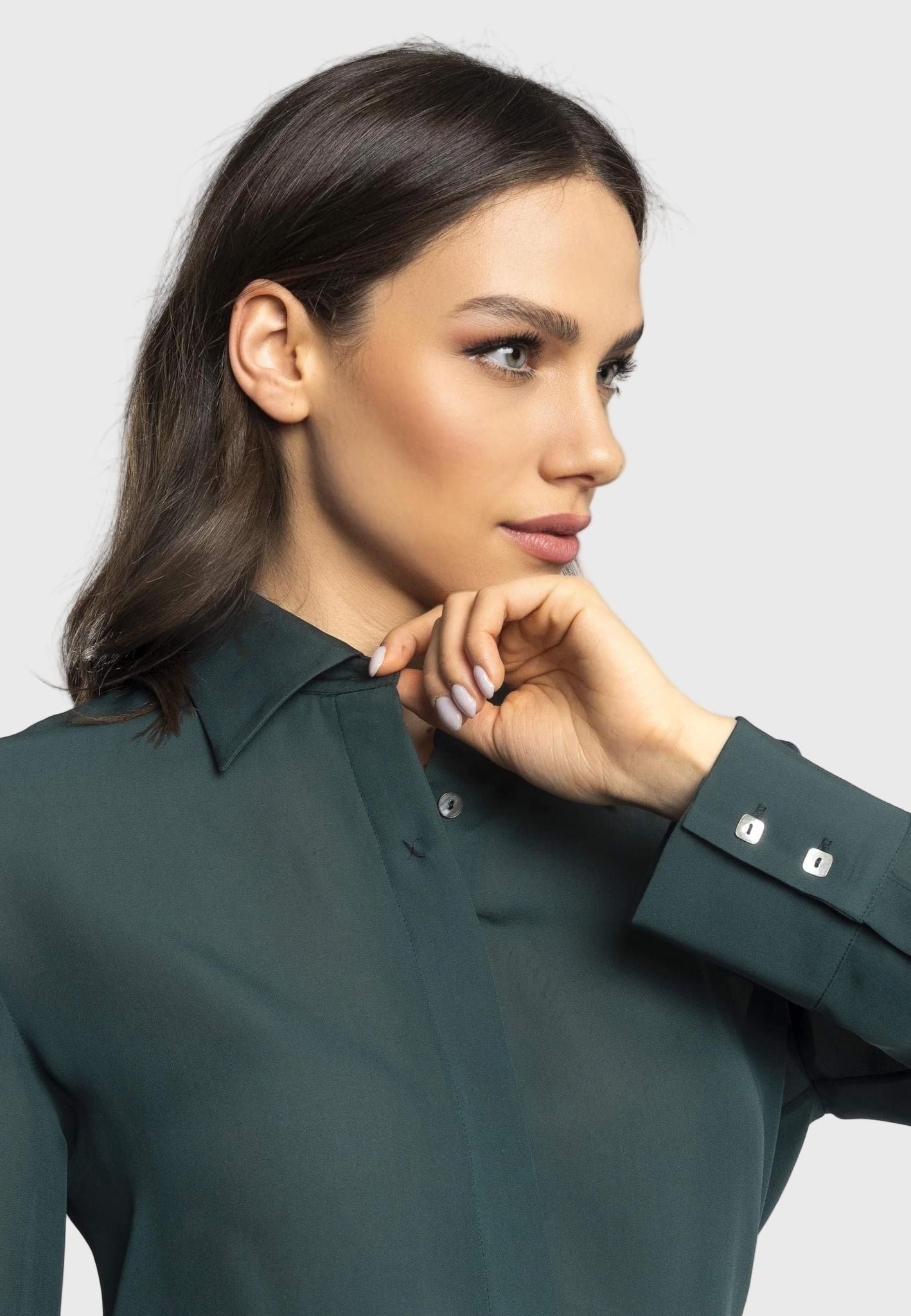 Vera Silk Shirt – Verde Smeraldo