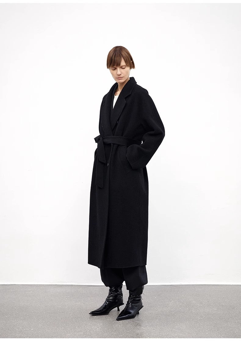 Merino Wool Oversized Double-Breasted Coat