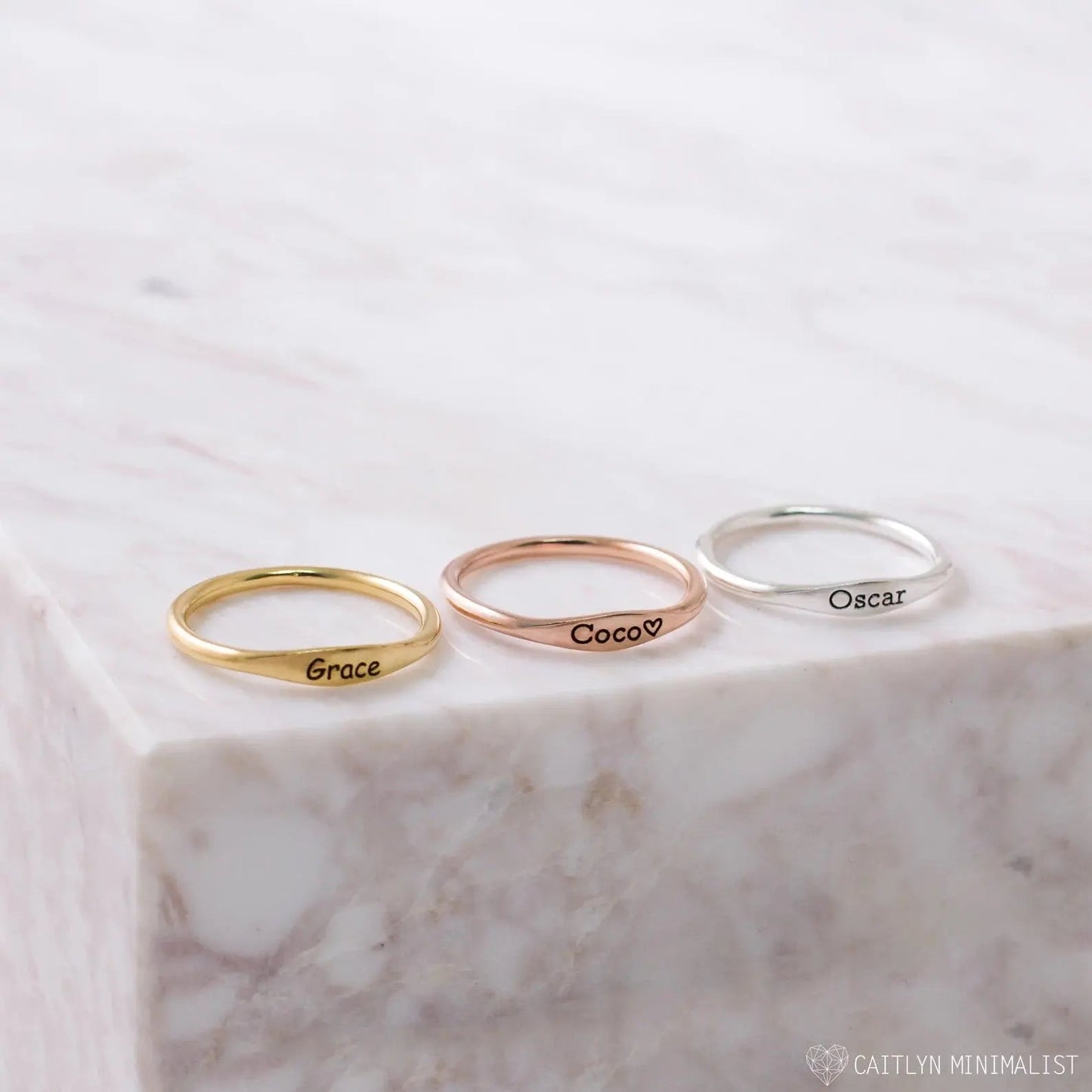 Tiny Name Ring - Minimalist Ring - Delicate Ring