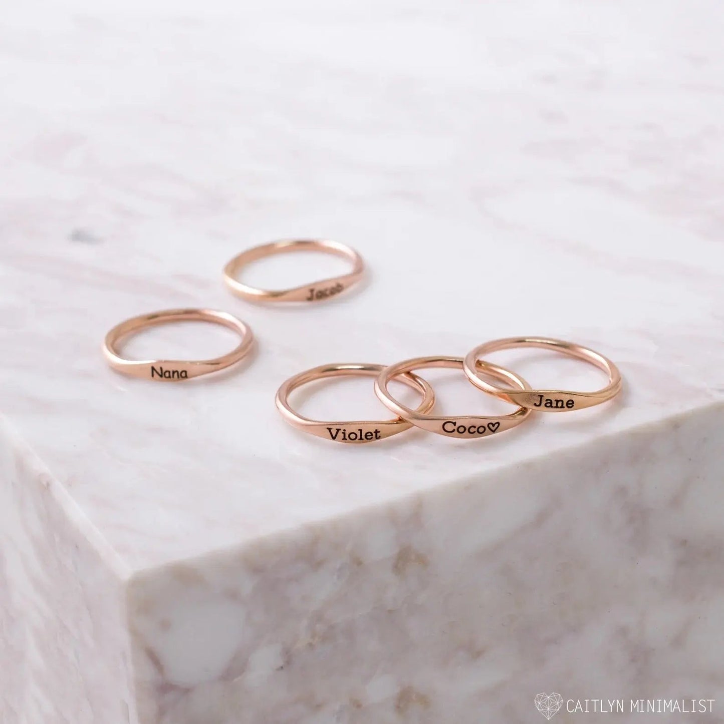 Tiny Name Ring - Minimalist Ring - Delicate Ring