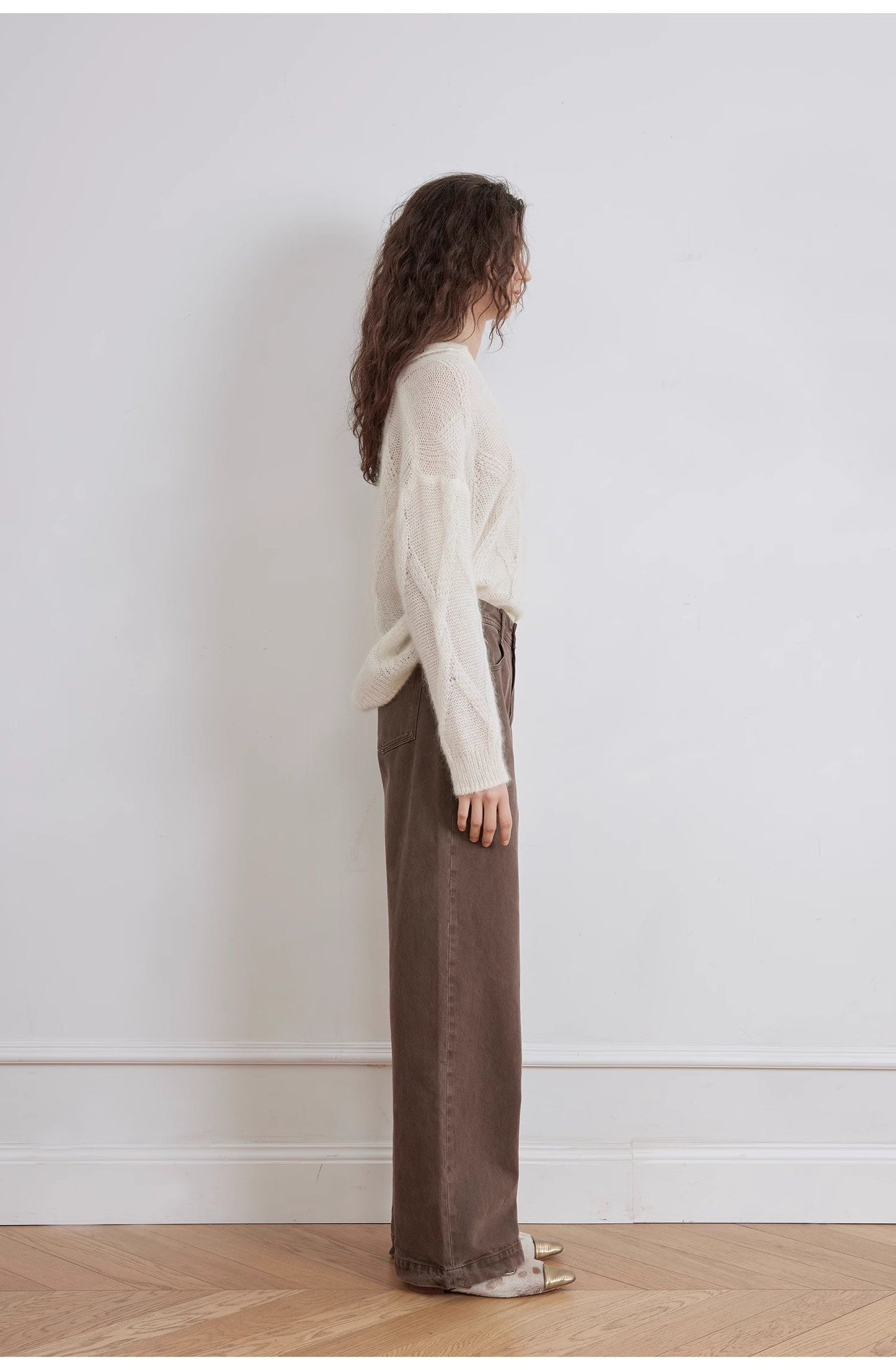 Vintage Washed Straight Leg Denim Trousers