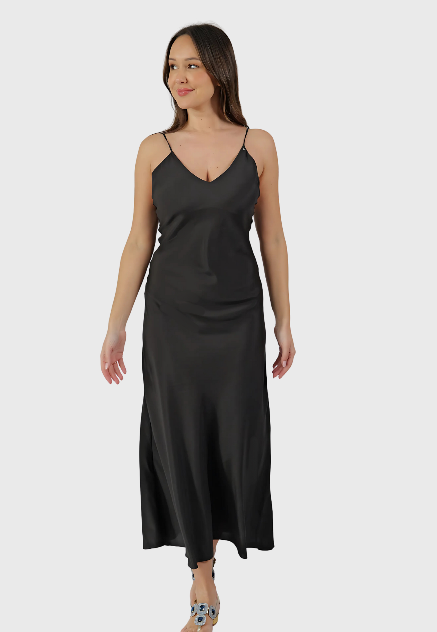 The Tropea Dress – Italian Silk in Nero