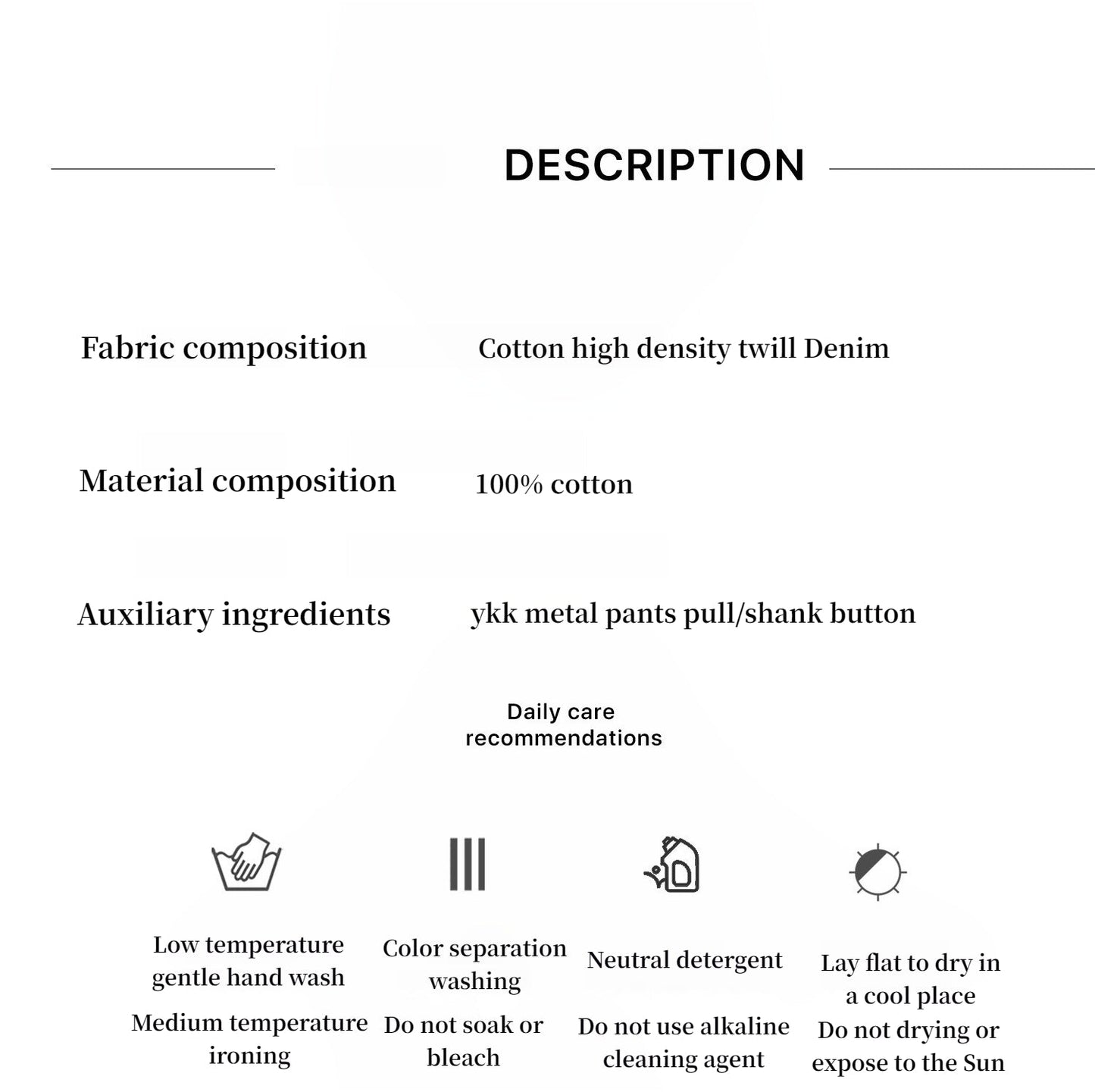 Vintage Washed Straight Leg Denim Trousers