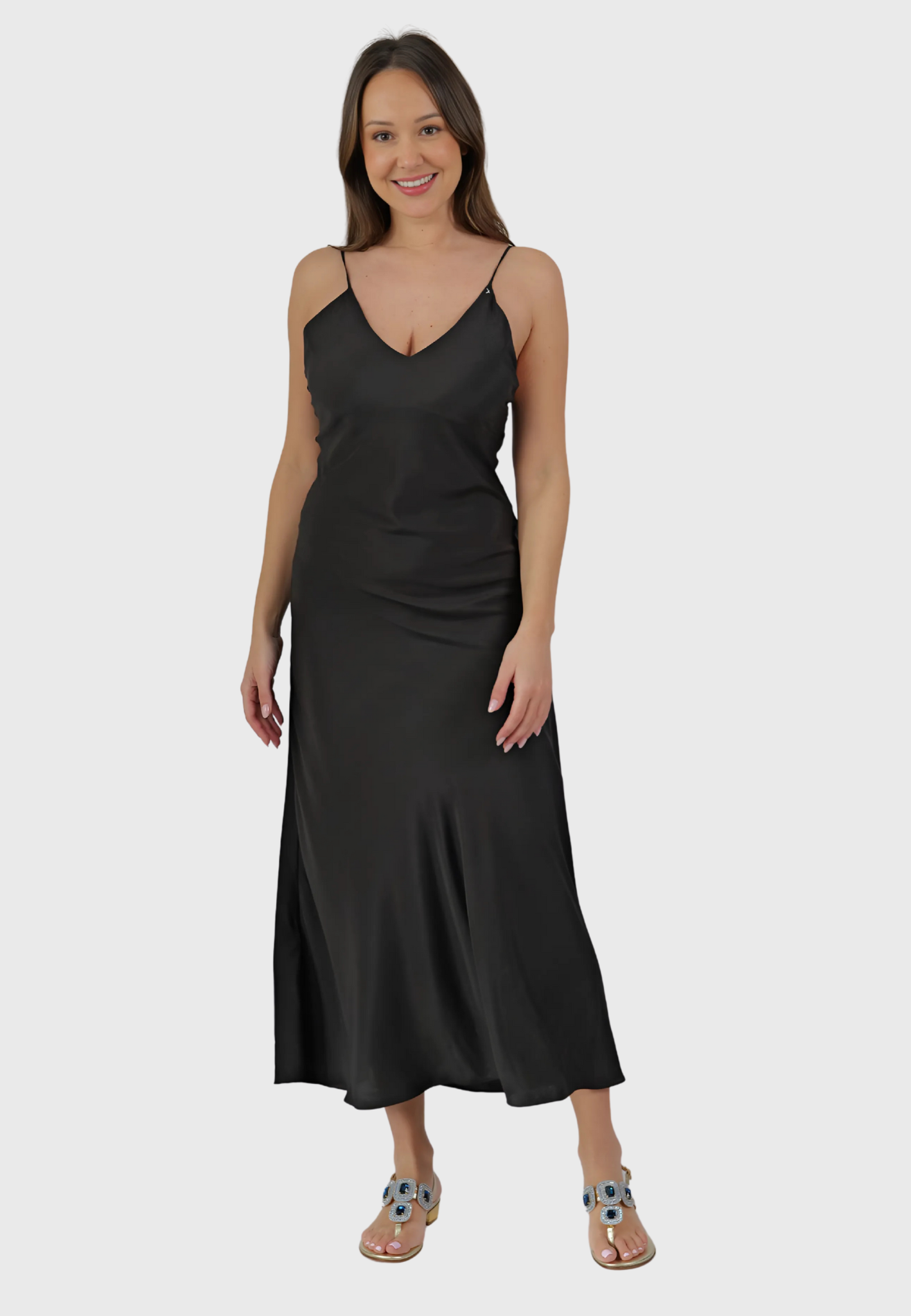 The Tropea Dress – Italian Silk in Nero