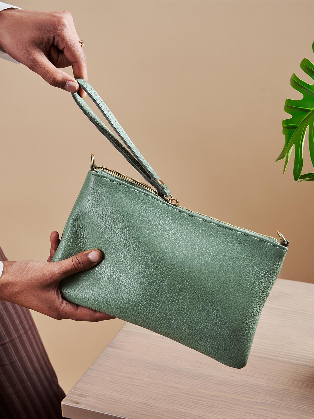 Italian Leather Eleganza Duo-Size Leather Purse