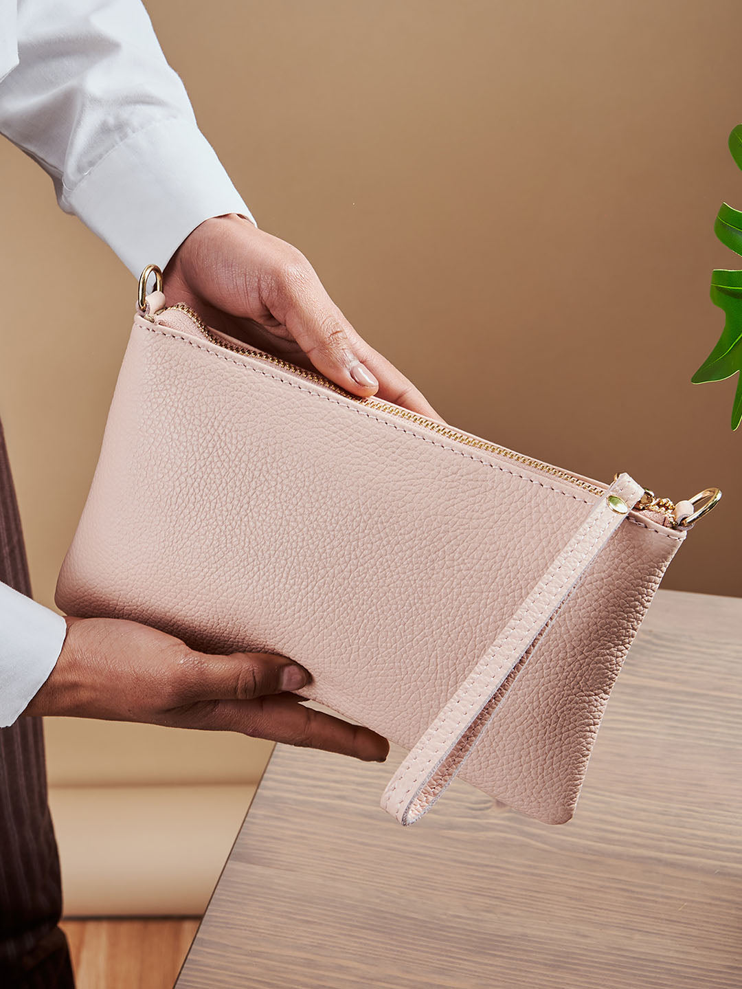 Italian Leather Eleganza Duo-Size Leather Purse