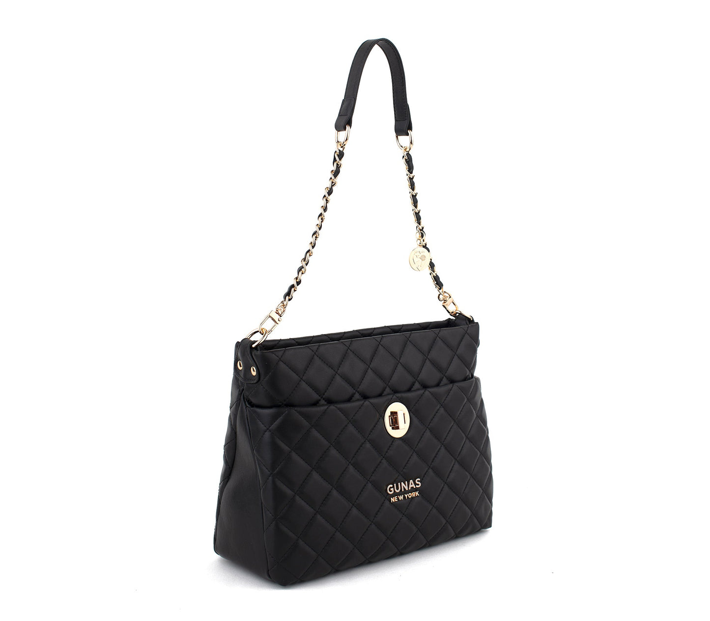 KOI - Black Quilted Vegan Leather Purse  | Ethically-Made