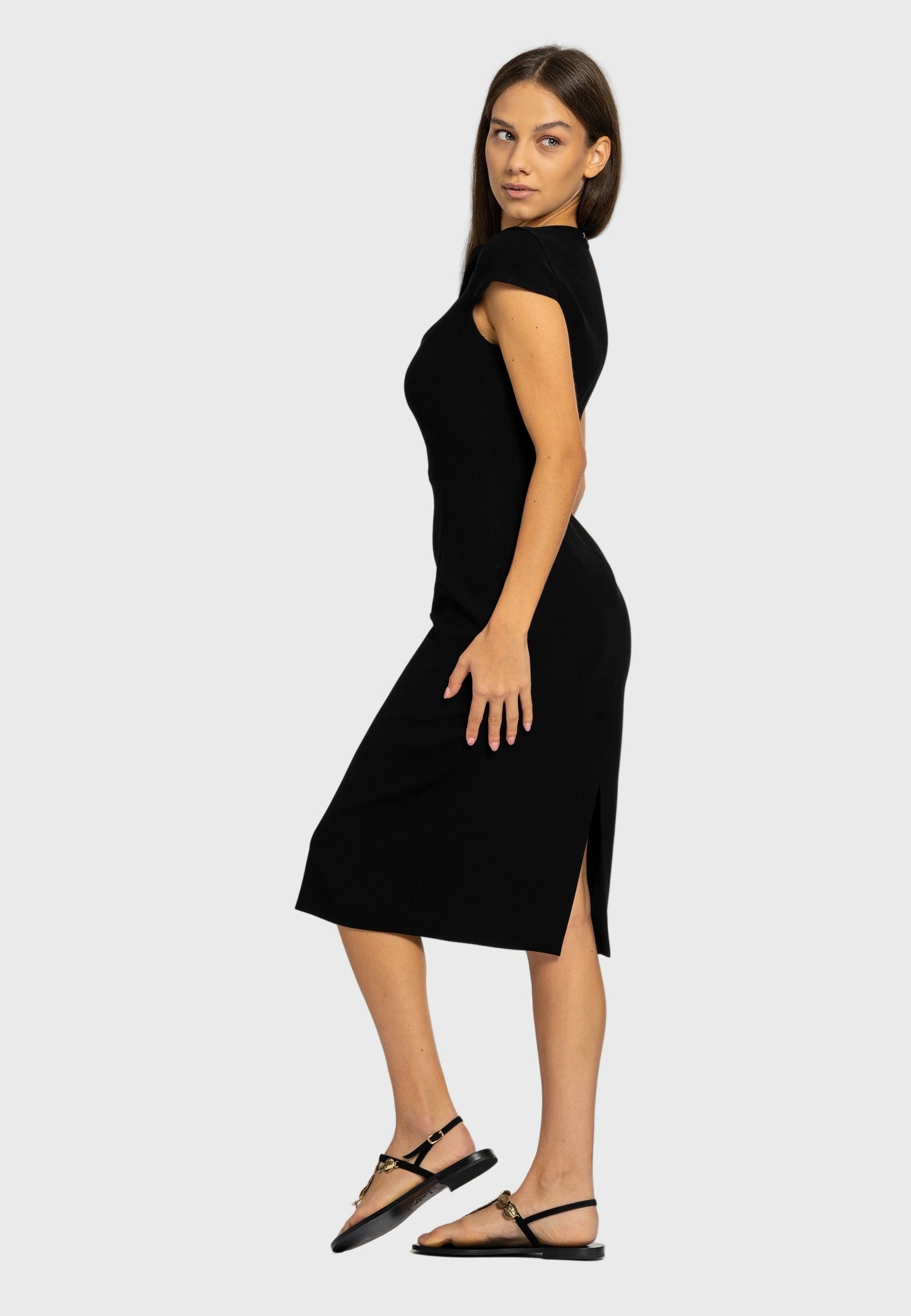 Caterina Midi Dress – Black