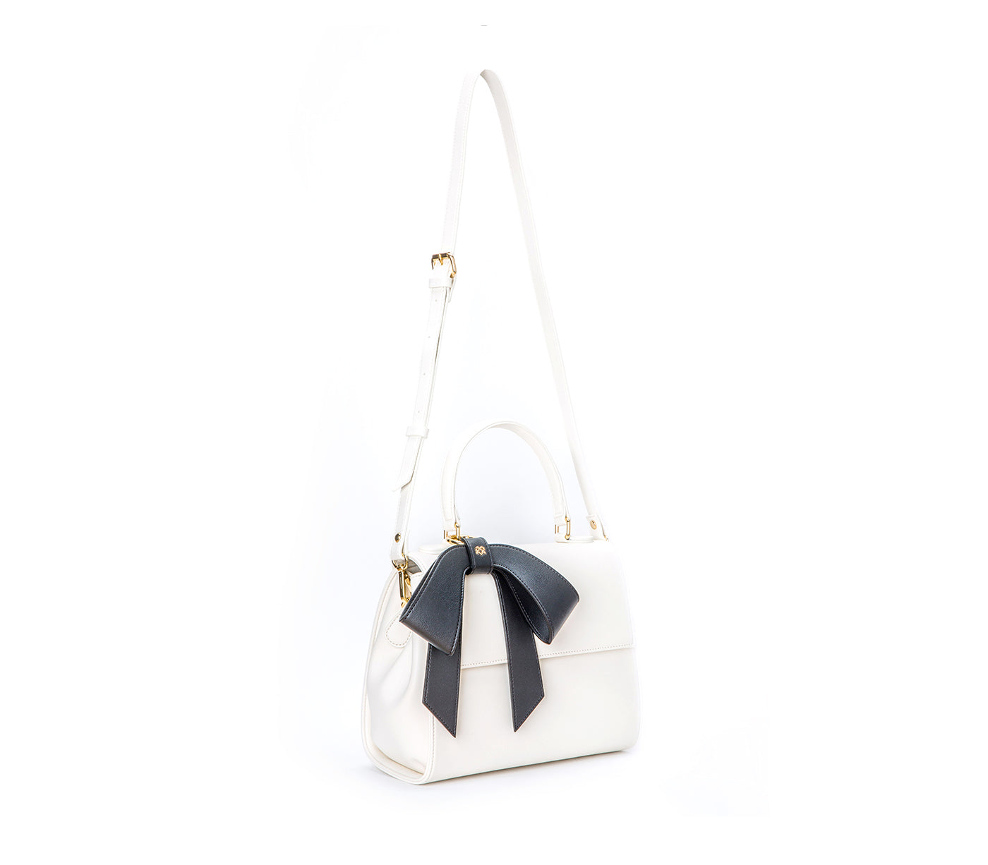 COTTONTAIL - White+Black Vegan Leather Bag  | Ethically-Made