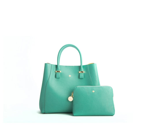 JANE - Tiffany Blue Vegan Leather Satchel  | Ethically-Made