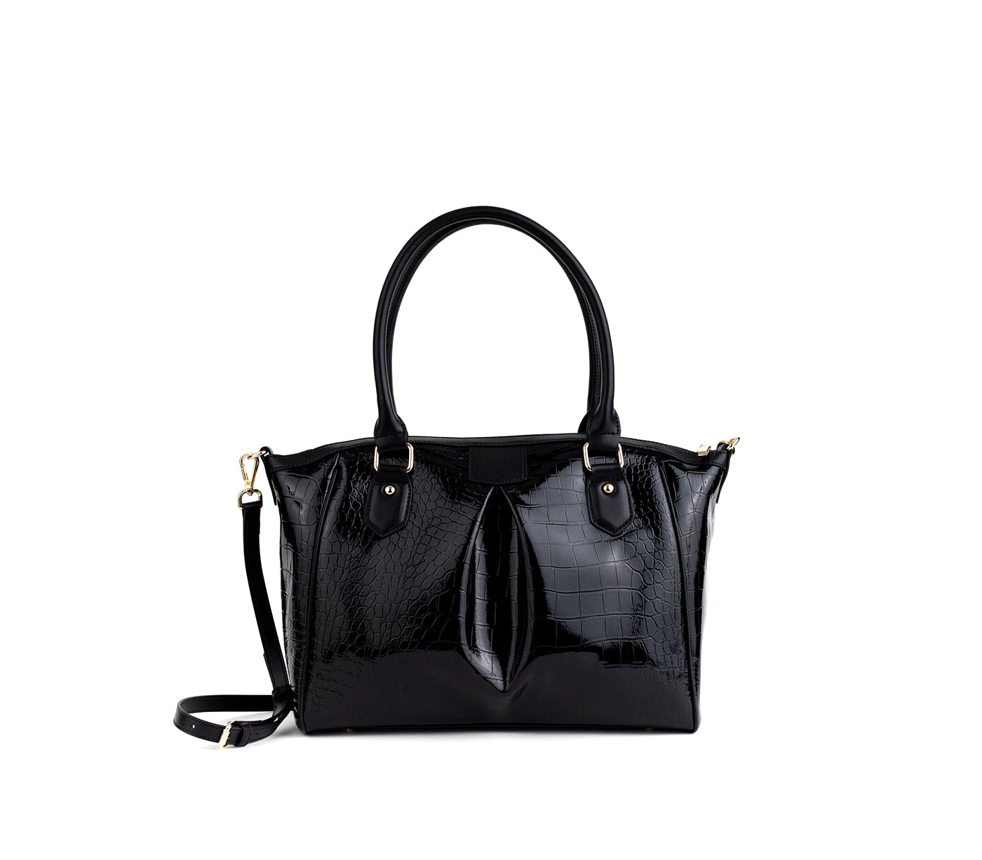 MADISON - Black Croc Vegan Bag  | Ethically-Made