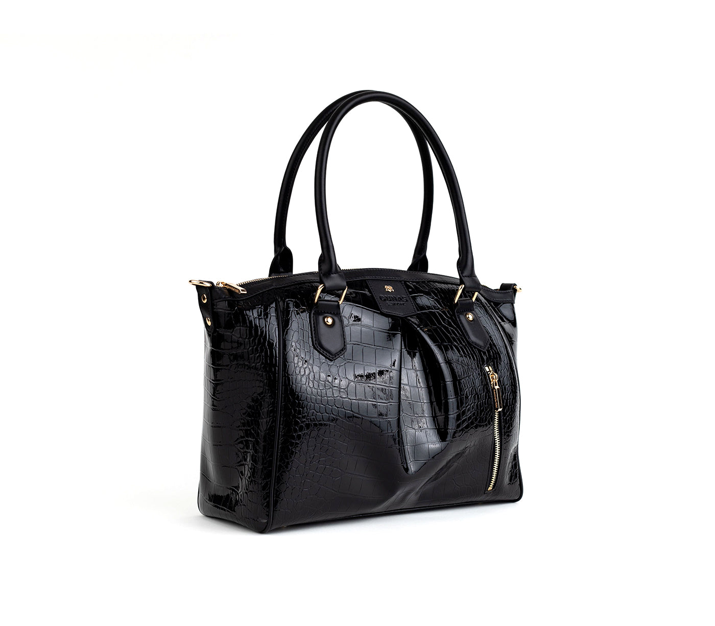 MADISON - Black Croc Vegan Bag  | Ethically-Made