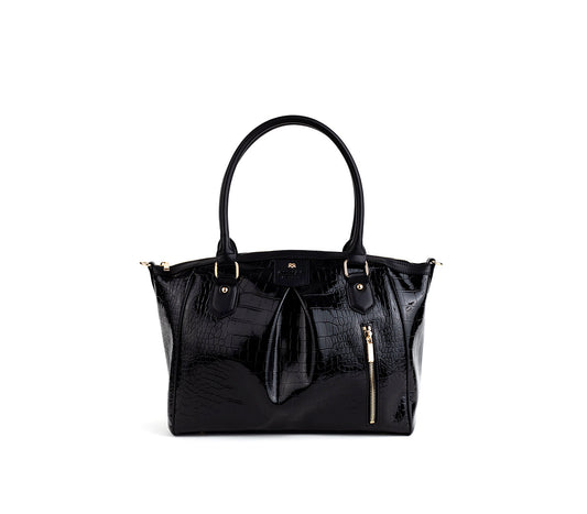 MADISON - Black Croc Vegan Bag  | Ethically-Made