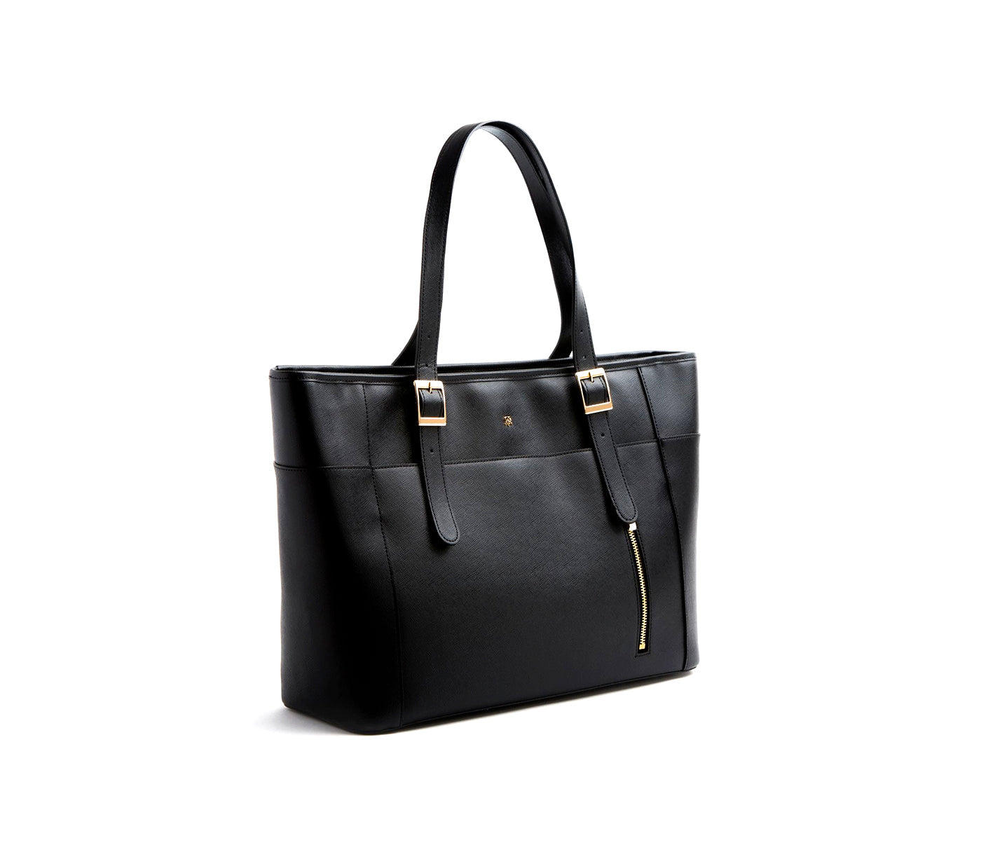 MILEY - Black Vegan Leather Laptop Bag  | Ethically-Made