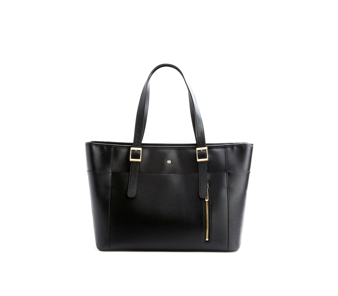 MILEY - Black Vegan Leather Laptop Bag  | Ethically-Made