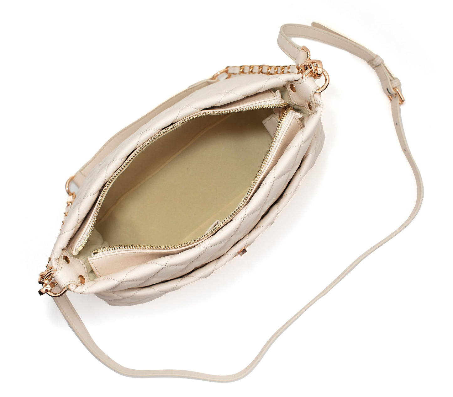 KOI - Off-White Quilted Vegan Leather Purse  | Ethically-Made