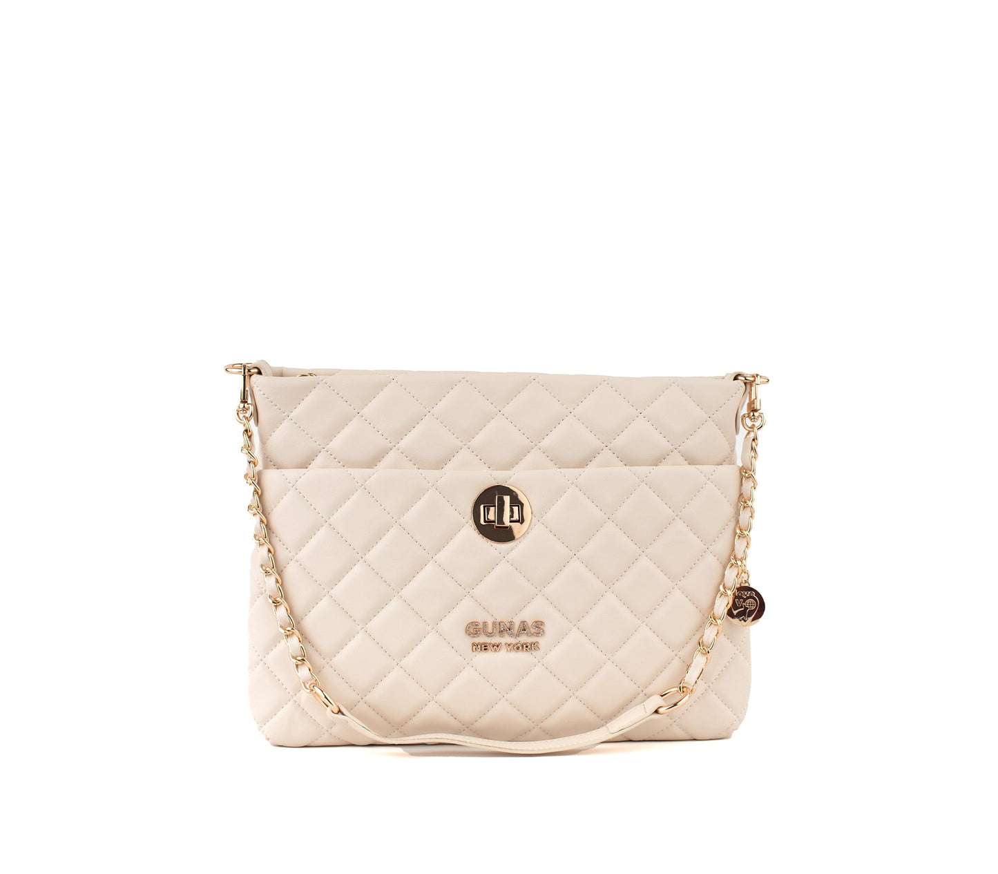 KOI - Off-White Quilted Vegan Leather Purse  | Ethically-Made