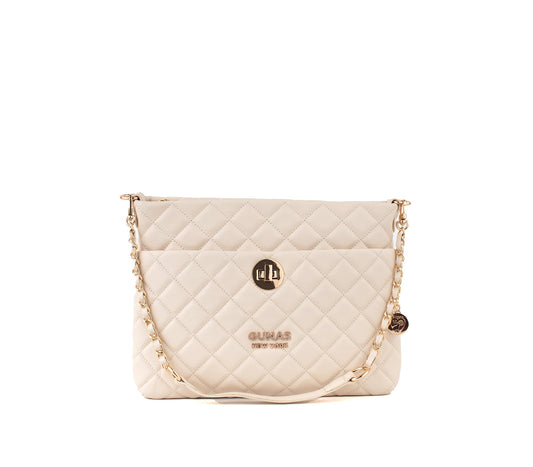 KOI - Off-White Quilted Vegan Leather Purse  | Ethically-Made
