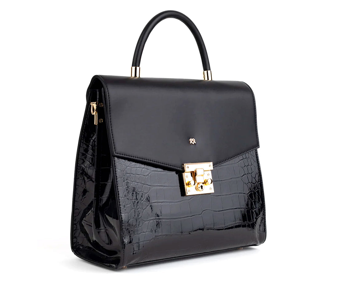 SIMONE - Black Vegan Leather Handbag  | Ethically-Made