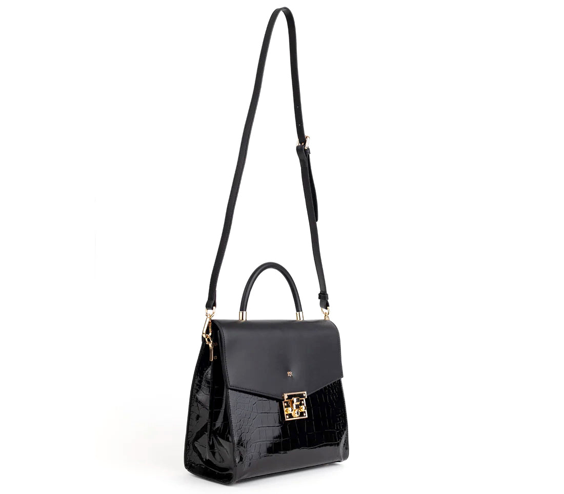 SIMONE - Black Vegan Leather Handbag  | Ethically-Made