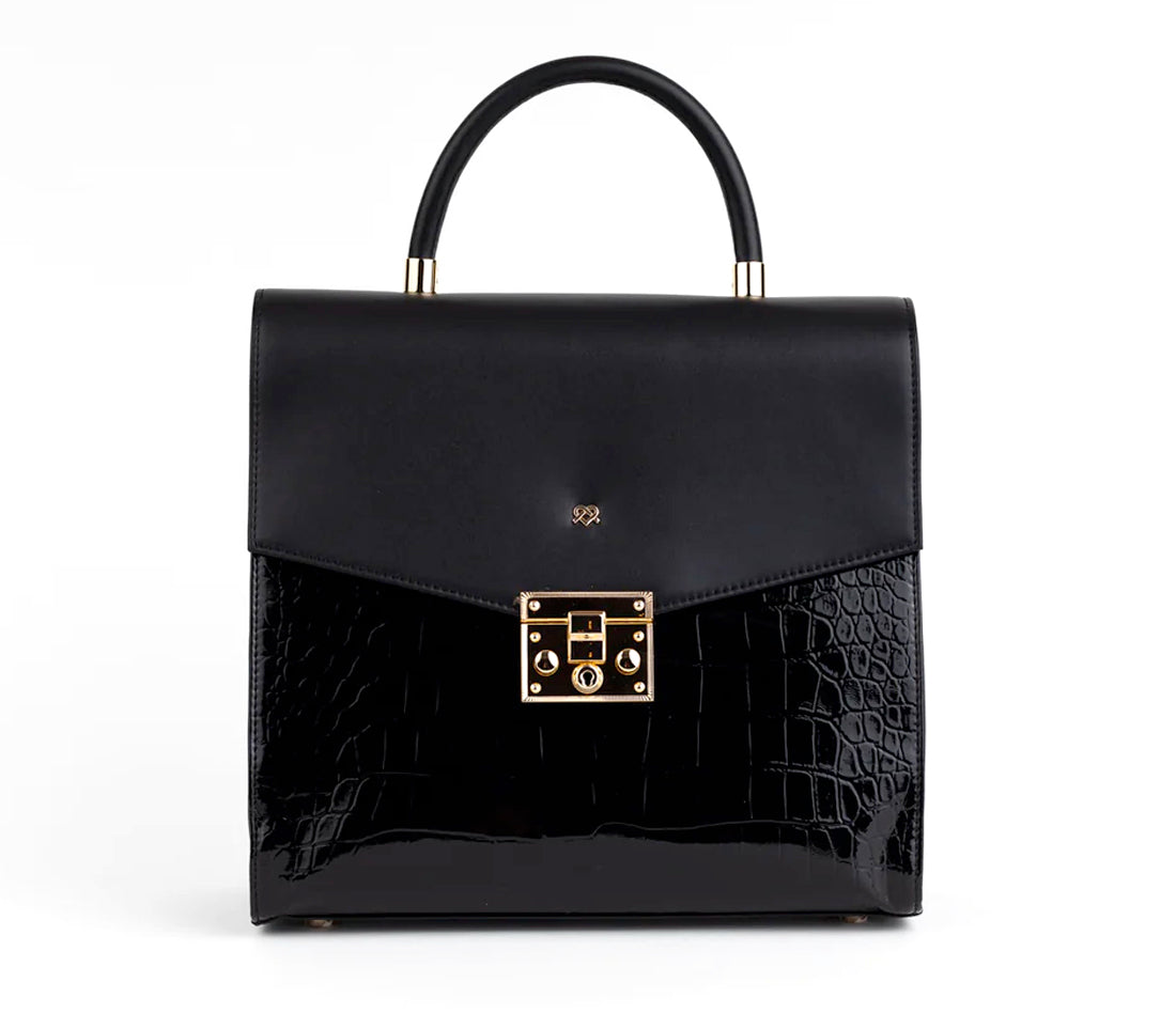 SIMONE - Black Vegan Leather Handbag  | Ethically-Made