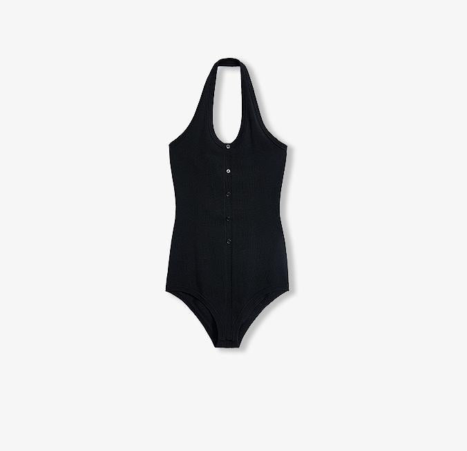 Machine- Washable German Wool Halter Neck Bodysuit
