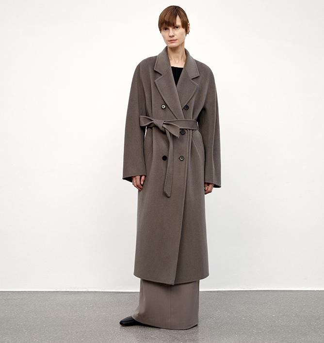 Merino Wool Oversized Double-Breasted Coat